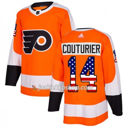 Miehille NHL Philadelphia Flyers Pelipaita Sean Couturier 14 Adidas 2017-2018 Oranssi USA Flag Fashion Authentic